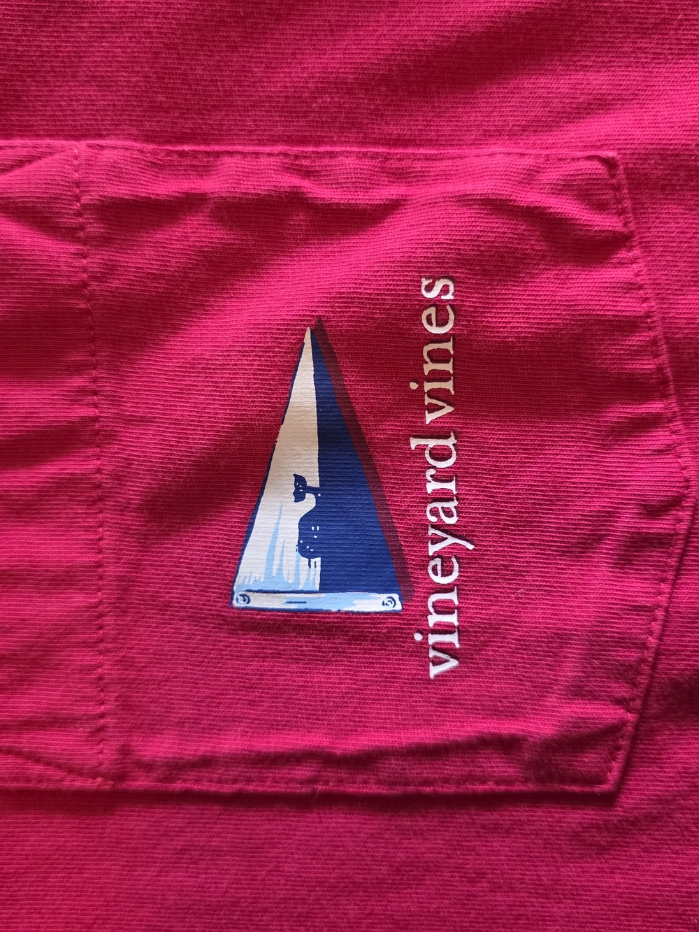 Vineyard Vines Logo Pocket Tee - Hot Pink
